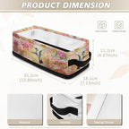 Small Storage Bin Narrow Toilet Paper Tissue Baskets Foldable Fabric Organizers Bathroom Bedroom Decorations Closet Countertop Vanity Baskets, Spring Style Hummingbird Flower