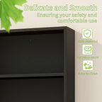 Medicine Cabinet, Wooden Bathroom Wall Cabinet with 2 Doors, Adjustable Shelves & Towel Bar, Over Toilet Storage Cabinet Wall Mounted for Laundry with Mirror, Black