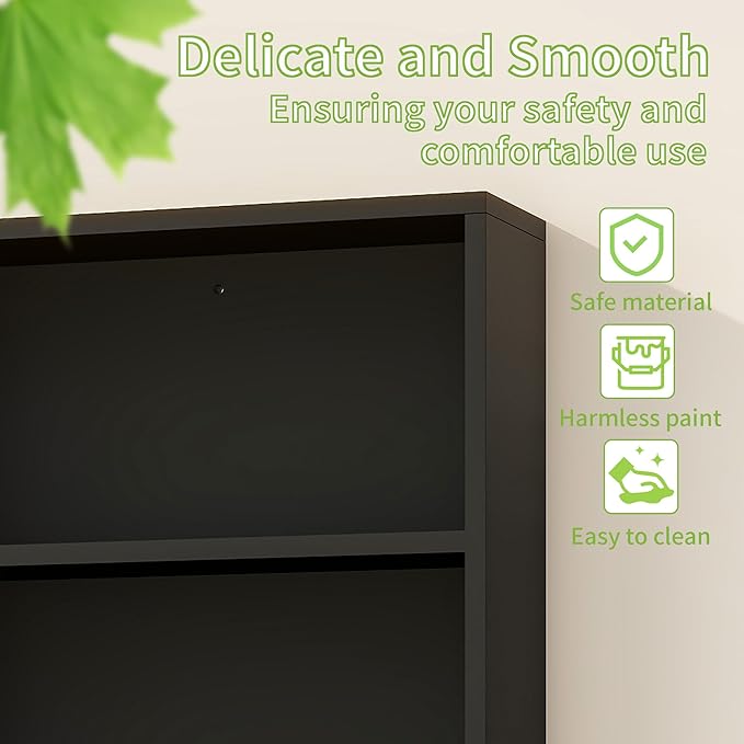 Medicine Cabinet, Wooden Bathroom Wall Cabinet with 2 Doors, Adjustable Shelves & Towel Bar, Over Toilet Storage Cabinet Wall Mounted for Laundry with Mirror, Black