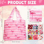 Paterr 50 Pack Reusable Foldable Grocery Bags 10 Patterns Bulk Shopping Totes Pocket Size Bags for Supermarket