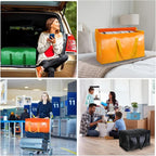 BALEINE 6-Pack Oversized Moving Bags with Reinforced Handles, Heavy-Duty Storage Tote for Clothes, Moving Supplies (Light Yellow, 6-Pack)