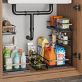 Under Sink Organizer and Storage for Bathroom and Kitchen - 2 Pack 3 Tier Under Cabinet Pull Out Shelf Organizers - Slide Out Drawer Organization for Home Cabinets Shelves and Drawers