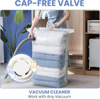 8 Pack Vacuum Storage Bags, Jumbo Cube 31x40x15 Inch, Extra Large Vacuum Seal Bgas for Comforters, Blankets, Pillow, Quilts, Space Saver Clost Oragnization, Clear