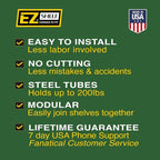 EZ Shelf - Closet Shelf with Hanging Rod - 64.3-119” Expandable, White, Closet Shelves - Strong, Holds 200 lbs - Easy Install - 1 Side Wall & Backwall with 1 End Bracket, Alternative to Wire Shelving