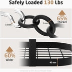 KES 48 Inch Large Hanging Pot Rack, Heavy Duty Oval Pot and Pan Hanging Rack Ceiling Mount, Pot Pan Hangers for Kitchen with 20 Hooks, Matte Black, (For 16" and 24" Joist Mount), KUR225S122-BK