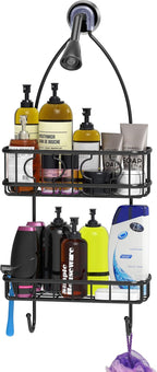 Simple Houseware Bathroom Hanging Shower Head Caddy Organizer, Black (24 x 10.2 x 4.2 inches)