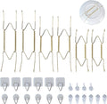 12 Pieces Invisible Vertical Plate Holders - 6 Pieces Plate Hangers for The Wall with 10 Pieces Wall Hooks for Displaying Plates, Platter, Dish (Gold, 6/8/10 Inch) ﻿