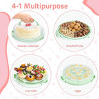 Ohuhu Cheesecake Container, Cake Pie Carrier BPA-Free up to 10'' Cake - Cupcake Containers with Lid and 2 Handles 4-in-1 Multipurpose Cake Keeper Holder Platter for Pie Devil Eggs Perfect Gifts