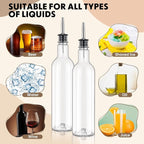 16 Pack 25 oz Syrup Bottle Plastic Long Neck Bottle with Stainless Steel Leakproof Tapered Spout Pourer and Cap Alcohol Juice Coffee Container for Home Bar Service Bartending Supplies