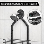 Shower Caddy Hanging, Adjustable Anti-Swing-Over The Shower Head Caddy, 3 Tier Height Bathroom Storage Organizer Bathroom Shelves Basket Rack Shower Caddies (3Tier)