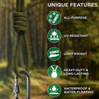 TECEUM Rope – 150 Feet x 1/4 Inch (7mm) – Army Green – Strong All-Purpose Utility Rope – Camping, Crafting, Flag Pole, Indoor & Outdoor – Polypropylene Nylon Poly Lightweight Diamond Braided Cord