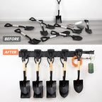 Ski & Snowboard Wall Rack With 12 Inch Storage Hooks, Ski Board Wall-Mounted Organizaion System Holds Up to 300 lbs, Black