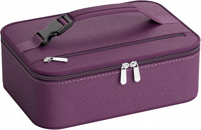 Small Lunch Box Insulated Lunch Bag for Women Men, Bento Kids Lunch Box, Compact Portable Thermal Meal Cooler Bags with Buckle Handle for Work & School, Purple 5L