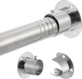 1.3 Inch Diameter Closet Rods for Hanging Clothes 17-28 Inch Adjustable, Metal Heavy Duty Closet Pole, Silver Closet Bar for Hanging Clothes, Suitable for Closet, Wardrobes, Bathroom, Windows