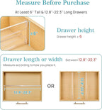 Vtopmart 6 Pack 6" Tall Upgrade Drawer Dividers for Big and Deep Drawer, 12.8"-22.3" Adjustable Expandable Dresser Drawer Organizer, Clear Plastic Separators for Dresser, Baby Supplies, Kitchenware