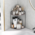 Bathroom Counter Organizer,Countertop Organizer,Vanity Organizers,Bathroom Storage,Bathroom Sink Caddy,Counter Shelf,Corner Counter,Corner Shelves(Black-Grey)