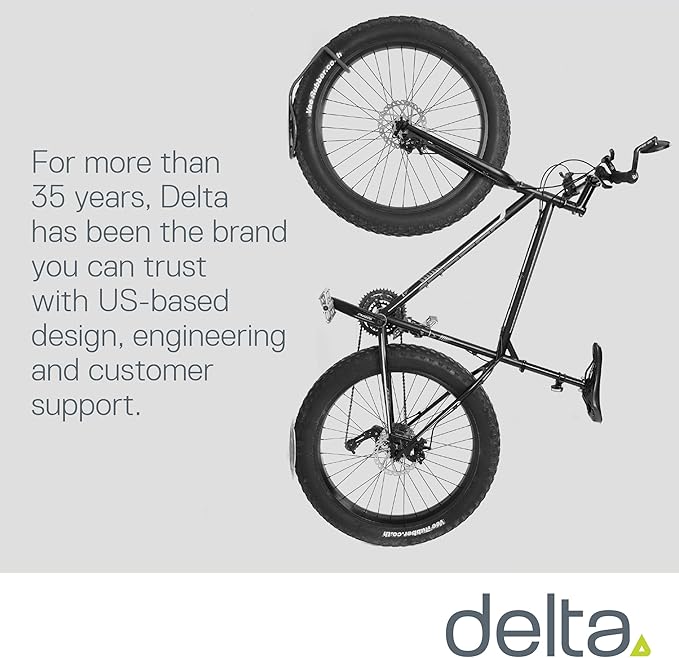Delta Leonardo Bike Rack Wall Mount Cycle – Elegant Vertical Hanger Hook Design Provides Easy Bicycle Storage Access – Hassle-Free Installation – Vertical Mount Holds Up to 40 lbs