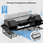 4-Pack Adhesive Shower Caddy - Rustproof Stainless Steel Shower Organizer - Large Capacity No-Drill Shower Shelves for Inside Shower Storage - Versatile Wall Mount Rack for Bathroom & Kitchen (Black)