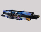 TRAPSKI Mobile Racing and XC Ski Rack Marine Grade HDPE Plastic | UV Protected | Premium Strap Included | 3 Year Warranty | Made in The USA | Veteran Owned Business (Blue, Six Pack)