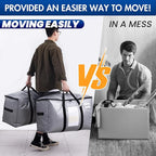 TAILI Extra Large Moving Bags, 10 Pack Silver Heavy Duty Totes for Storage with Visible Window, Wrap Around Handles, Storage Bags for Space Saving, Alternative to Moving Boxes