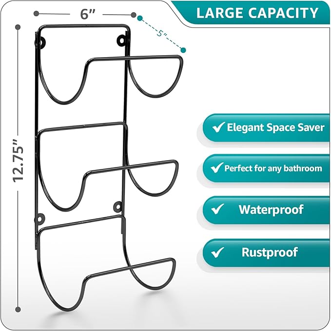 Sorbus Towel Holder for Bathroom Wall - 12 Level Wall Mounted Towel Rack Shelves for Rolled Bath Towels, Washcloths, Linen - Hanging Towel Racks for Bathroom, Spa, Salon, Towel Storage Organizer