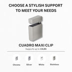 Glass Shelves - Tempered Safety Glass Shelves for Bathroom, Choose Over 20 Shelf Brackets and Multiple Shelf Sizes - Cuadro Maxi Style - 23.6 x 11.8 in - White Clip