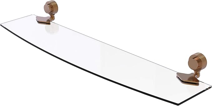 Allied Brass 433G/24-BBR 433 G Venus Collection Inch Groovy Accents Glass Shelf, 24-Inch by 5-Inch, Brushed Bronze