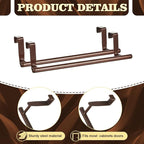 2 Pack Towel Rack for Cabinet, Over Cabinet Bar, Strong Steel Towel Holder, 9 Inch for Home Kitchen Bathroom Doors(Bronze)