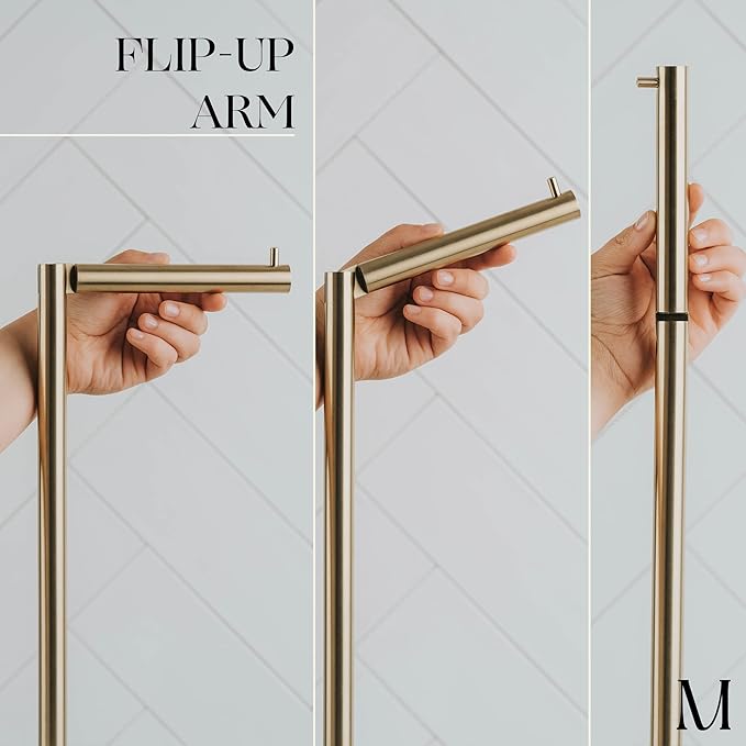 MARMOLUX ACC Free Standing Gold Toilet Paper Holder Stand with Black Marble Base and Storage | 4 Jumbo Roll Bathroom Hardware Toilet Tissue Organizer | Stainless Steel Bathroom Decor Accessory