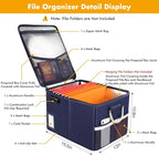 TOMKID 5200°F Fireproof Document Box, Fire Important Document Organizer with Lock, Upgraded Heat Insulated Filing Storage Cabinet Office Organization (5200°F Fireproof Box, Blue)