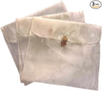 3 Pieces Scarf Storage Bag Beige Encrypted Matte Button Yarn Envelope Silk for Scarf Gifts Organza Clothing Wardrobe Organizer Packaging Bags 13 x 11.8 Inches