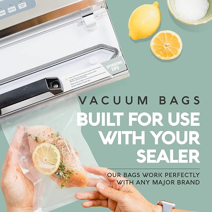 Avid Armor Vacuum Sealer Bags 100 Gallon 11"x16" for Food Saver, Seal a Meal Vac Sealers BPA Free, Heavy Duty Commercial Grade, Meal Prep and Sous Vide Vacuum Safe, Universal Design Pre-Cut Bag