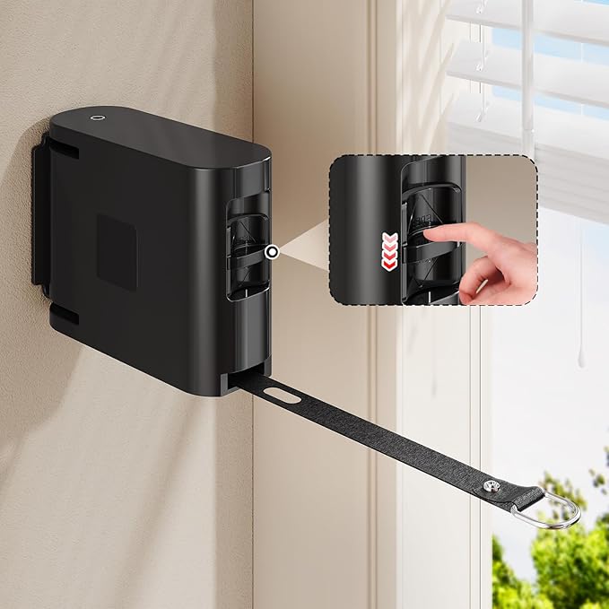 13.9 ft TPU Retractable Clothesline for Indoor & Outdoor – Heavy‑Duty Windproof Wall‑Mounted Drying Line with Separate Hanging Holes for Faster Drying, Ideal for Home, Balcony & Garden
