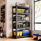 5 Tier Shelving Unit, Heavy Duty Metal Garage Shelves for Storage, Adjustable Standing Shelf Units for Basement Organizer, 24" W x 14" D x 63" H
