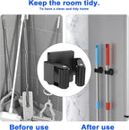 Strong Magnetic Mop Broom Holder, 2 Pack Heavy Duty Magnetic Mop Hanger for Refrigerators, Magnet Wall Mount Broom Holder Tool Storage for Laundry Room Garage Kitchen Workshops Metal Shed
