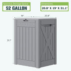 Greesum 52 Gallon Large Outdoor Package Delivery Box for Porch, Lockable Secure Double-Wall Resin Storage Bin, Waterproof Deck Container for Package Protection, Gray