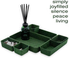 Welaxy Desk drawer organizer bins shallow trays felt storage desktop box for jewelry watches office supplies makeup small key holder minimalism 8-piece (Forest Green)