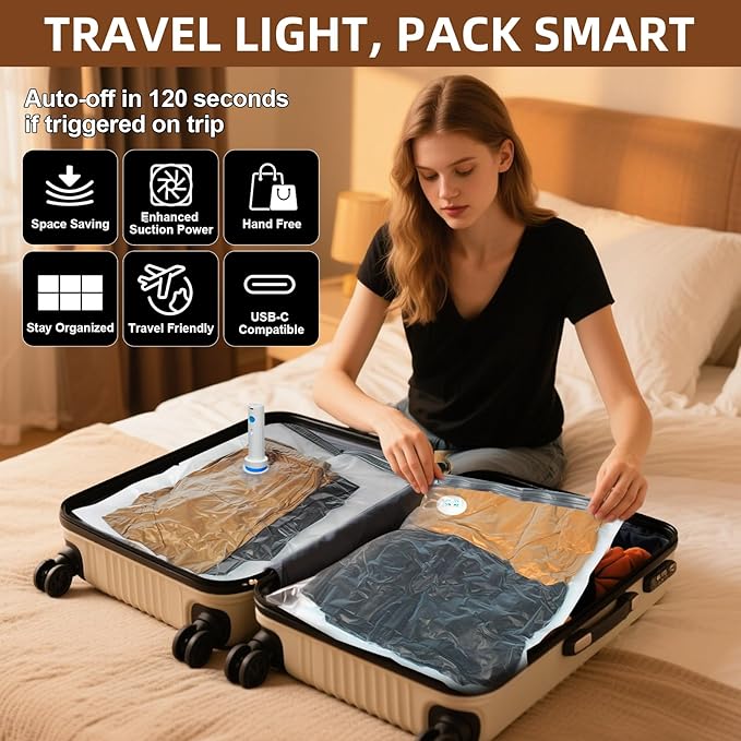 8 Pack Vacuum Storage Bags for Comforters and Blankets, Jumbo 40x31 Inch Vacuum Seal Bags, Space Saver Bags for Bedding, Clothes, Pillows, Reduces Closet Space, With Electric Pump