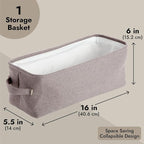 Juvale Rectangular Toilet Paper Storage Basket - Space-Saving Narrow Bathroom Storage Bin - Toilet Paper Organizer & Countertop Bathroom Caddy - Jute Fabric Bin - Gray, 16 x 6 x 5.5 in