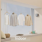 Retractable Clothesline Indoor Outdoor, Clothes Line Retracting Indoor, Retractable Clothes Line Wall Mounted Drying Rack Clothing Line, Laundry Line with Stainless Steel Line-15.1 Feets(Grey)