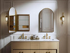 Kohler 36540-BGL Verdera® Medicine Cabinet Mirror, Arched Design, Left-Hinged, Mirrored Interior, Adjustable Shelves, Rustproof, 20 in. W x 34 in. H, Moderne Brushed Gold