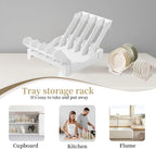 Dish racks for kitchen counter with water tray, Plate organizer for cabinet, Plate holders for dinner plates, Multi-purpose dish rack that can be joined, Kitchen plate organizer can hold 8 plates