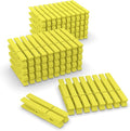 Colored Clothes Pins Wooden 100 Pack, Colored Clothespins Wood, Clothes Clips for Craft Classroom, 2.9 Inch, Yellow