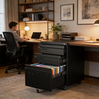 SUXXAN 3 Drawer File Cabinet with Lock, Metal Under Desk Cabinet with Wheels for Office & Home, Legal/Letter Size, Need to Assemble