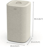 Joseph Joseph Tota 60 liter/15.8 gallon Laundry Hamper Separation Basket with lid, 2 Removable Washing Bags with Handles- Ecru