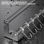 Kitchen Utensil Hanger, Adhesive Kitchen Utensil Rack Holder Wall Mount, 304 Stainless Steel Pots and Pans Hanging Rack with 8 Sliding Hooks, Space Saving and No Drilling, Gray