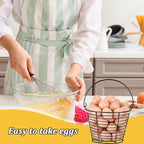 Tandefio 8 Pcs 8" Egg Basket for Storage Collecting Carrying and Transporting Chicken and Duck Eggs, Farm Grade Wire Storage Basket