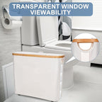 Toilet Paper Storage,Bamboo Organizer Holder With Lid For Bathroom Toilet Paper Towel Storage Basket