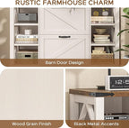 44" Lateral File Cabinet with Adjustable Shelves, Farmhouse 2 Drawer Filing Cabinet with Lock for Legal/A4/Letter, Wooden Printer Stand Office Furniture Storage Cabinets for Home Office, Rustic White