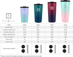 IRON °FLASK Classic Tumbler - Vacuum Insulated Stainless Steel Water Bottle, Double Walled, Drinking Cup, Insulated Travel Mug (Dark Night, 24 oz Solid Lid)